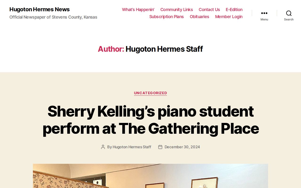 Hugoton Hermes archive with a Stevens County sheriff report
