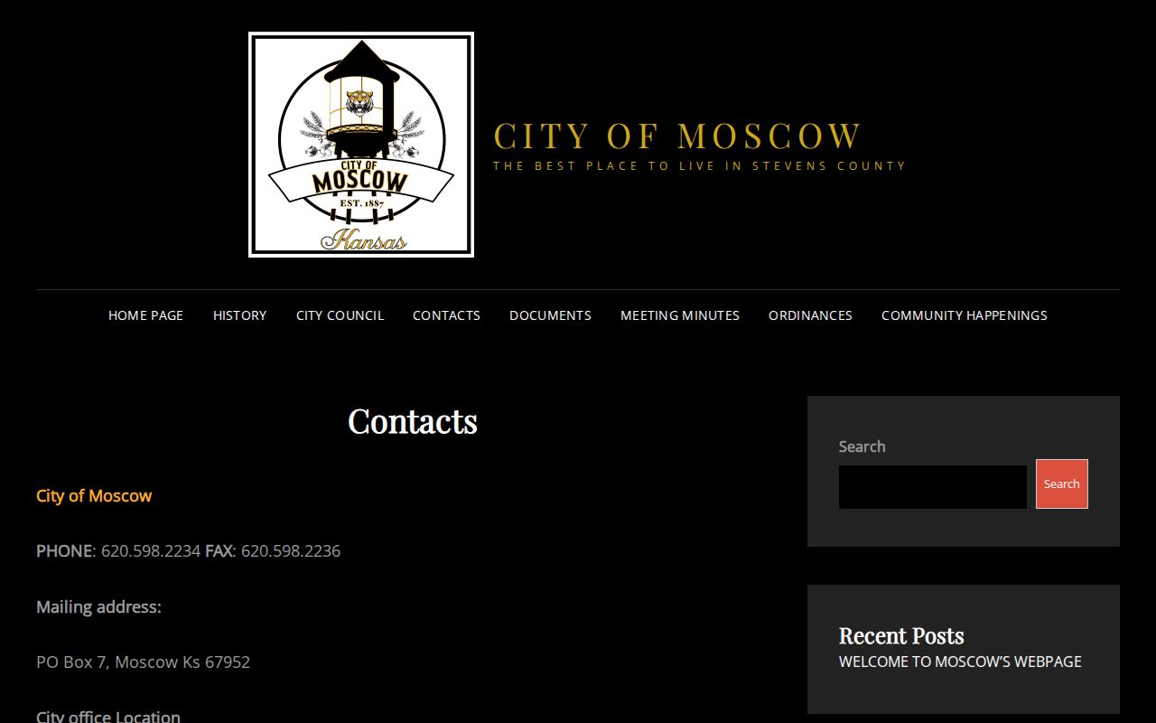 Moscow Kansas city contact for arrest-record routing